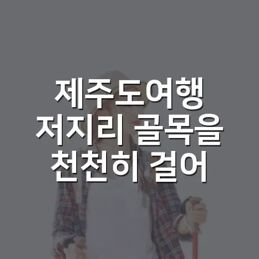 제주도여행 저지리 골목을 천천히 걸어봤더니 - 요약
