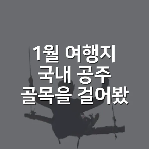 1월 여행지 국내 공주 골목을 걸어봤더니 - 요약