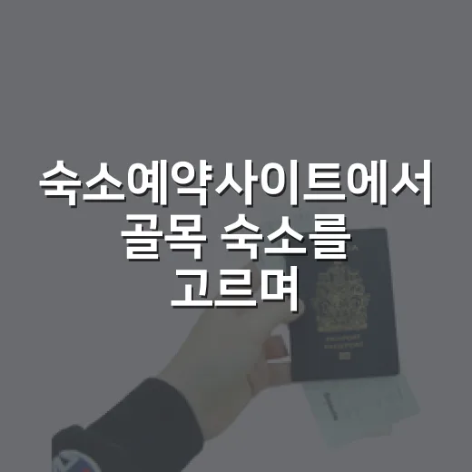 숙소예약사이트에서 골목 숙소를 고르며 달라진 것 - 요약