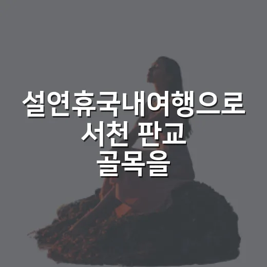 설연휴국내여행으로 서천 판교 골목을 걸어봤더니 - 요약