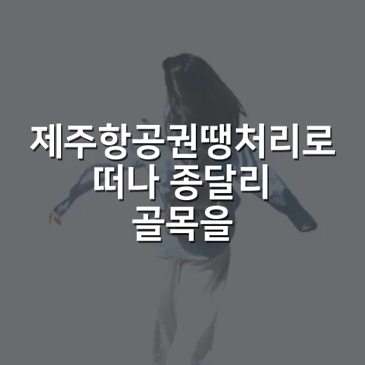 제주항공권땡처리로 떠나 종달리 골목을 걸었다 - 요약