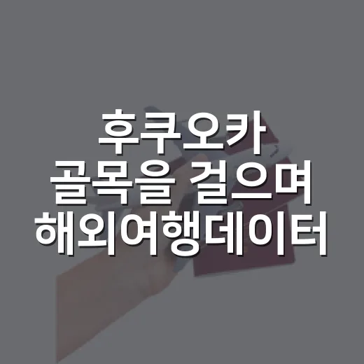 후쿠오카 골목을 걸으며 해외여행데이터를 아껴봤더니 - 요약