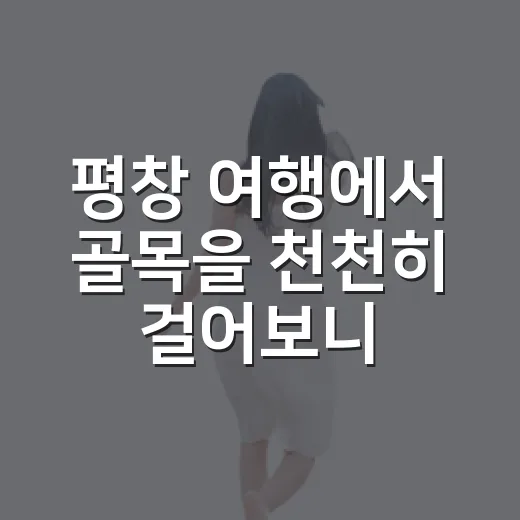 평창 여행에서 골목을 천천히 걸어보니 - 요약