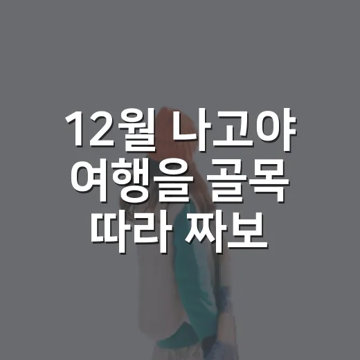 12월 나고야 여행을 골목 따라 짜보니 - 요약
