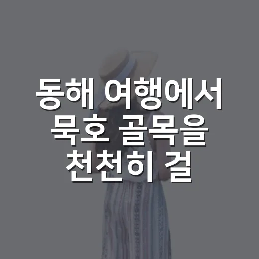 동해 여행에서 묵호 골목을 천천히 걸어봤더니 - 요약