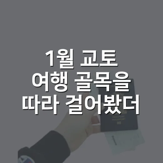 1월 교토 여행 골목을 따라 걸어봤더니 - 요약