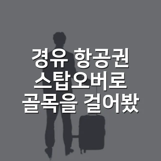 경유 항공권 스탑오버로 골목을 걸어봤더니 - 요약