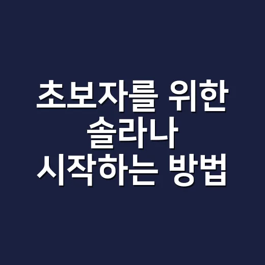 초보자를 위한 솔라나 시작하는 방법: 지갑 만들기부터 수수료까지 - 요약
