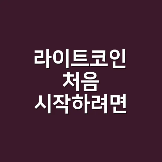 라이트코인 처음 시작하려면 이렇게 이해하면 쉽다 - 요약
