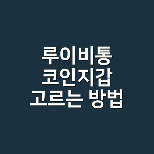 루이비통 코인지갑 고르는 방법, 처음 사려면 이렇게 보세요 - 요약