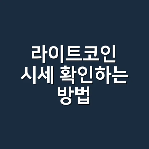 라이트코인 시세 확인하는 방법, 초보자는 이렇게 보면 편해요 - 요약