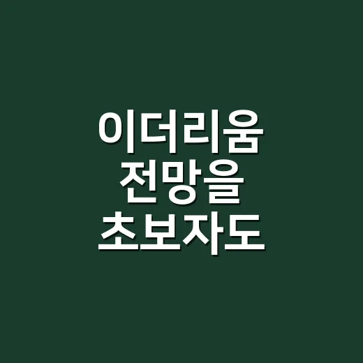 이더리움 전망을 초보자도 현실적으로 판단하는 방법 - 요약