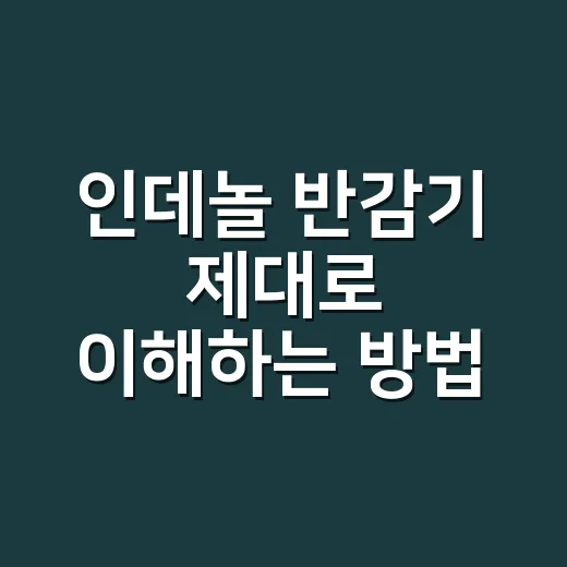 인데놀 반감기 제대로 이해하는 방법, 몇 시간 지나야 몸에서 줄어들까 - 요약