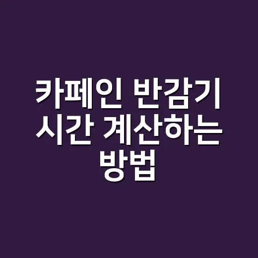 카페인 반감기 시간 계산하는 방법, 커피 마시는 시간 이렇게 잡으면 편해요 - 요약