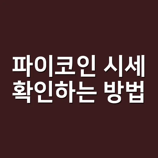 파이코인 시세 확인하는 방법, 초보자는 이렇게 보면 덜 흔들립니다 - 요약