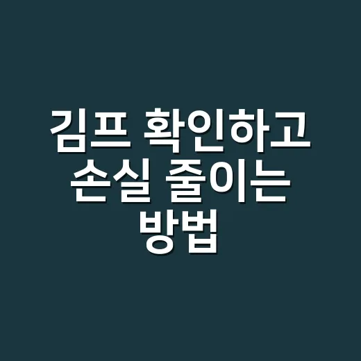 김프 확인하고 손실 줄이는 방법: 초보자가 꼭 봐야 할 계산법 - 요약