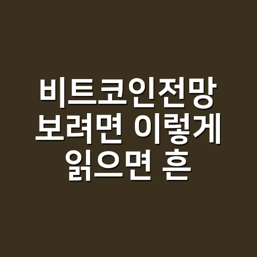 비트코인전망 보려면 이렇게 읽으면 흔들림이 줄어듭니다 - 요약