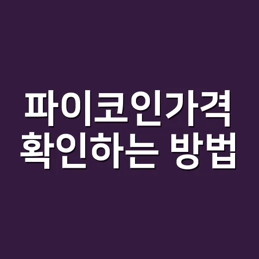 파이코인가격 확인하는 방법, 원화 계산까지 쉽게 보기 - 요약
