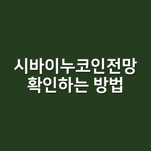 시바이누코인전망 확인하는 방법: 초보자를 위한 숫자 체크법 - 요약