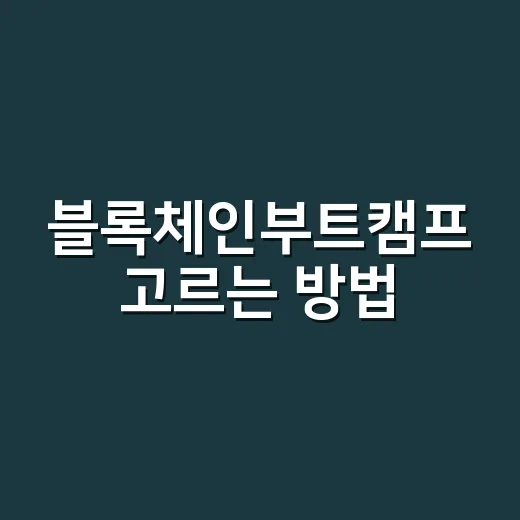 블록체인부트캠프 고르는 방법, 초보자는 이렇게 비교하세요 - 요약