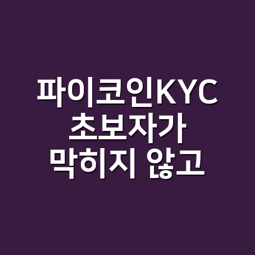 파이코인KYC 초보자가 막히지 않고 진행하는 방법 - 요약