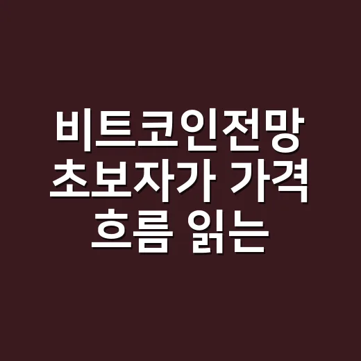 비트코인전망 초보자가 가격 흐름 읽는 방법 - 요약