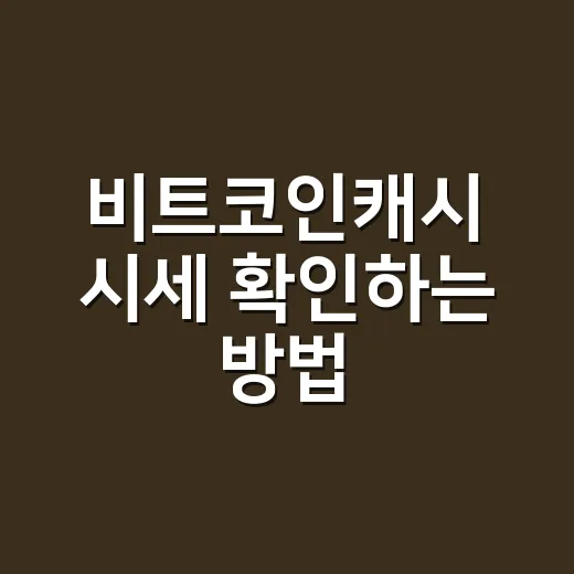 비트코인캐시 시세 확인하는 방법: 초보자가 먼저 볼 숫자들 - 요약