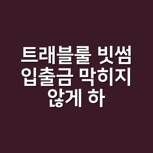 트래블룰 빗썸 입출금 막히지 않게 하는 방법 - 요약