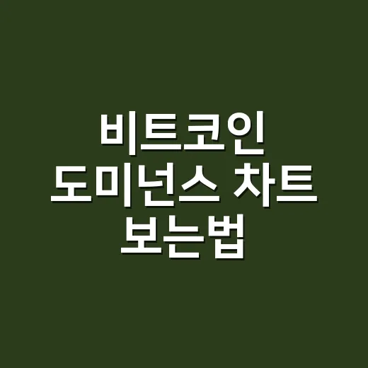 비트코인 도미넌스 차트 보는법, 초보자는 이렇게 읽으면 됩니다 - 요약