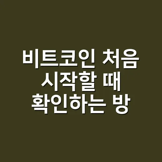 비트코인 처음 시작할 때 확인하는 방법 - 요약