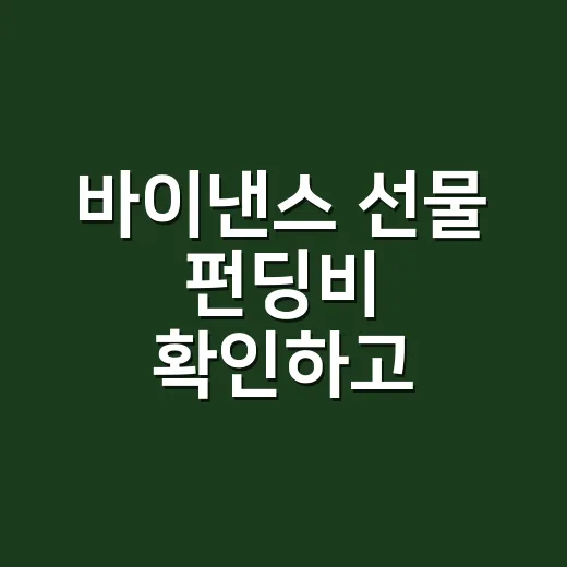 바이낸스 선물 펀딩비 확인하고 계산하는 방법 - 요약