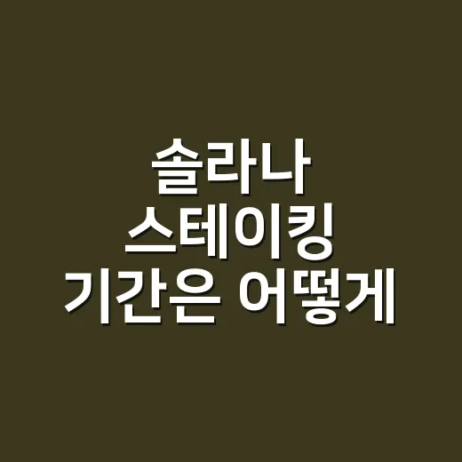 솔라나 스테이킹 기간은 어떻게 계산할까 - 요약