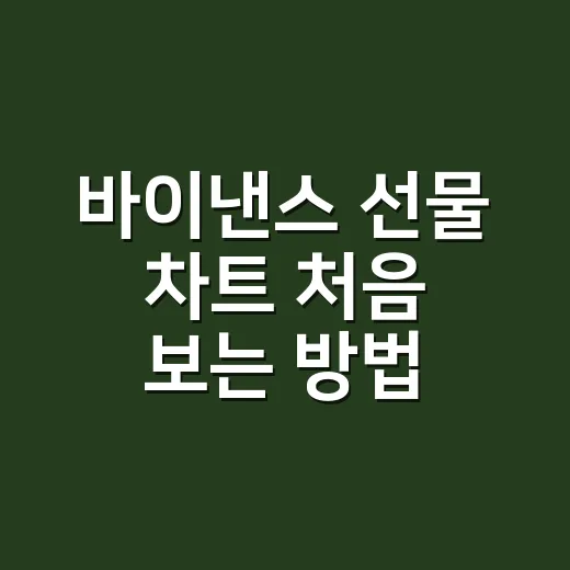 바이낸스 선물 차트 처음 보는 방법 - 요약