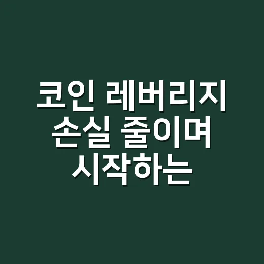 코인 레버리지 손실 줄이며 시작하는 방법 - 요약