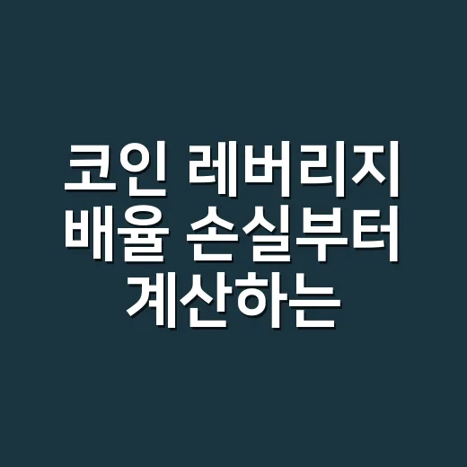 코인 레버리지 배율 손실부터 계산하는 방법 - 요약