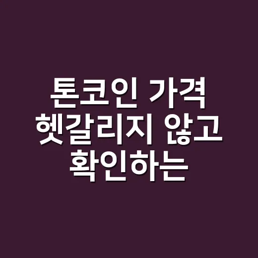 톤코인 가격 헷갈리지 않고 확인하는 방법 - 요약