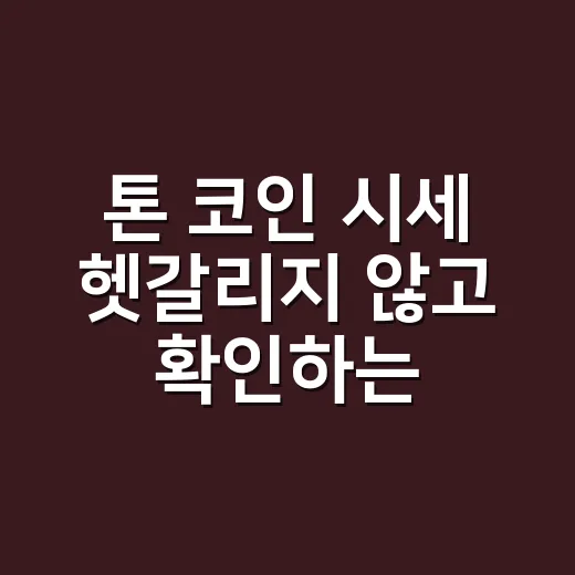 톤 코인 시세 헷갈리지 않고 확인하는 방법 - 요약