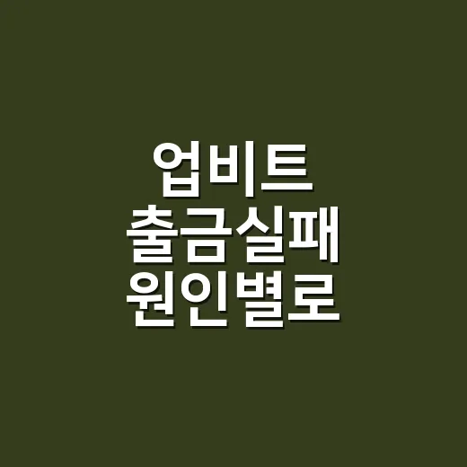 업비트 출금실패 원인별로 해결하는 방법 - 요약
