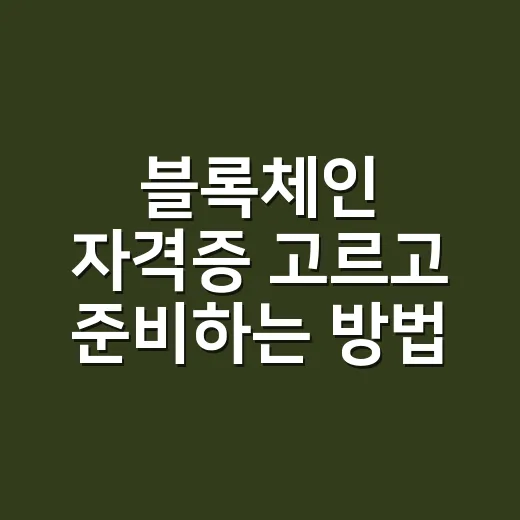 블록체인 자격증 고르고 준비하는 방법 - 요약
