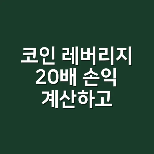 코인 레버리지 20배 손익 계산하고 위험 줄이는 방법 - 요약