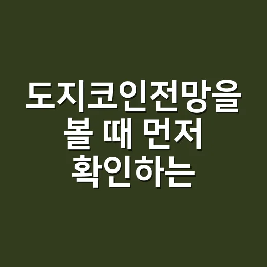 도지코인전망을 볼 때 먼저 확인하는 방법 - 요약