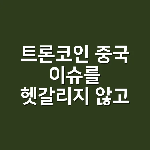 트론코인 중국 이슈를 헷갈리지 않고 읽는 방법 - 요약