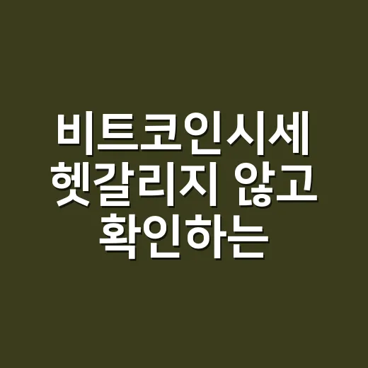 비트코인시세 헷갈리지 않고 확인하는 방법 - 요약