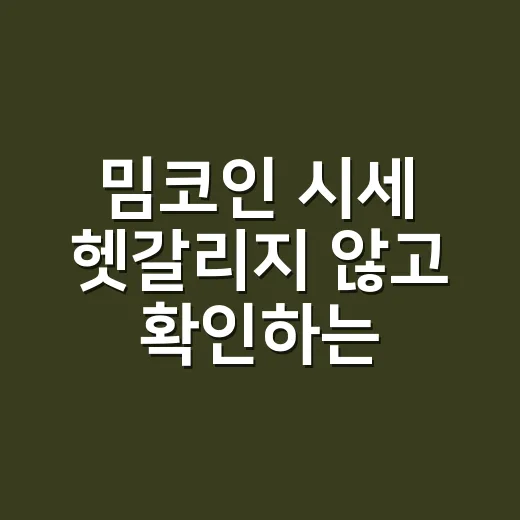 밈코인 시세 헷갈리지 않고 확인하는 방법 - 요약