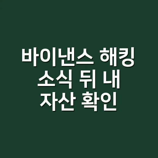 바이낸스 해킹 소식 뒤 내 자산 확인하는 방법 - 요약