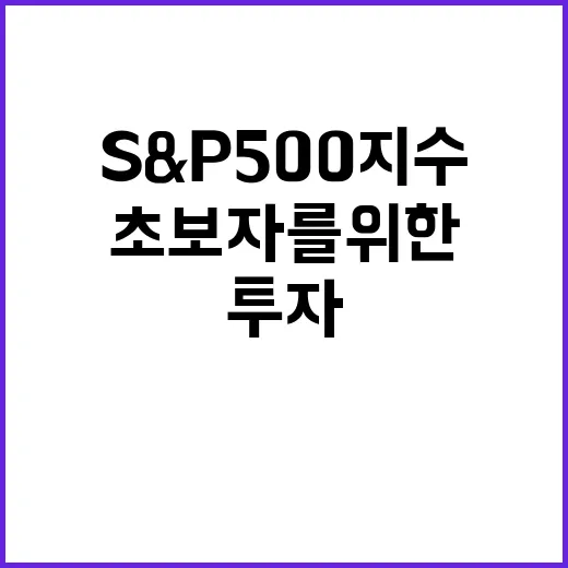초보자를 위한 S&P500지수 이해하고 투자에 활용하는 방법 - 요약