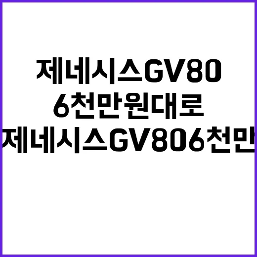 제네시스 GV80 6천만 원대로 사려면 이렇게 계산하세요 - 요약