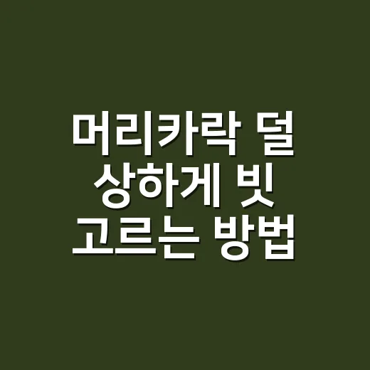 머리카락 덜 상하게 빗 고르는 방법, 초보자도 이렇게 보면 쉬워요 - 요약