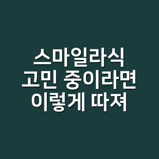 스마일라식 고민 중이라면 이렇게 따져보는 방법 - 요약