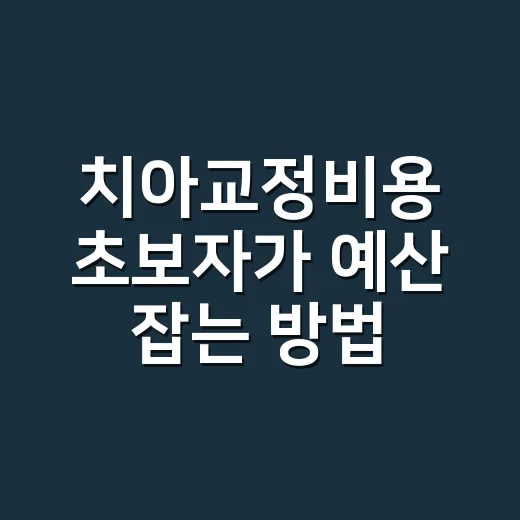 치아교정비용 초보자가 예산 잡는 방법 - 요약